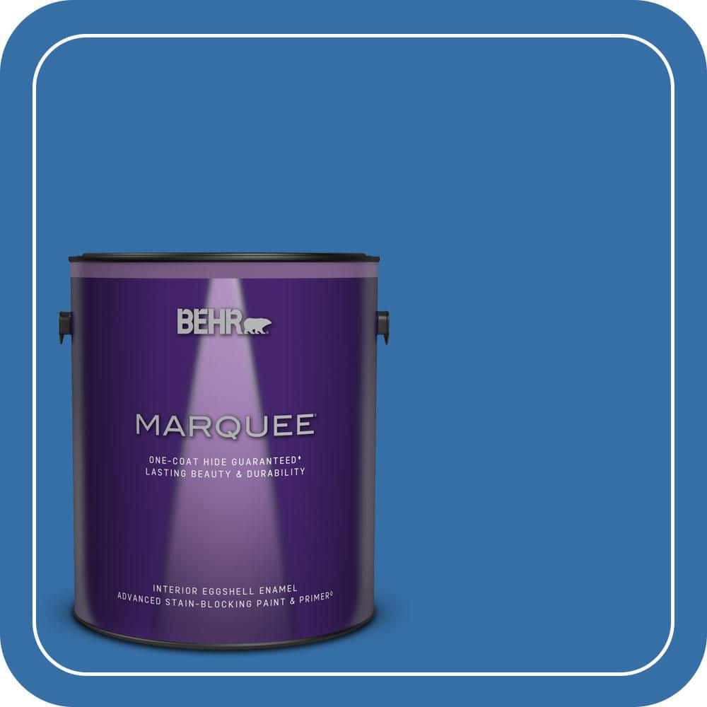 BEHR MARQUEE 1 gal. #P520-6 Mega Blue One-Coat Hide Eggshell Enamel Interior Paint & Primer