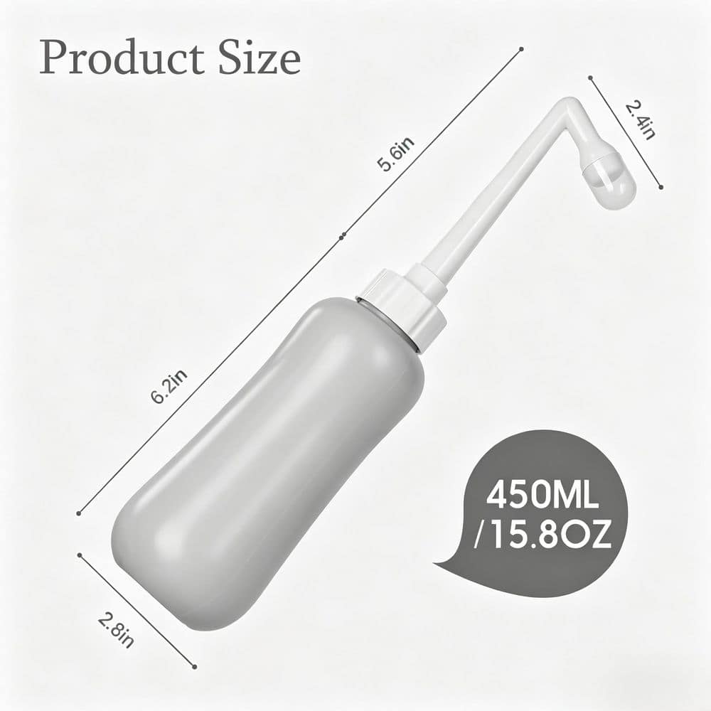 Numhew Travel Series Handheld Bidet Attachment with 450ml Capacity and Nozzle Included (Gray) (2)