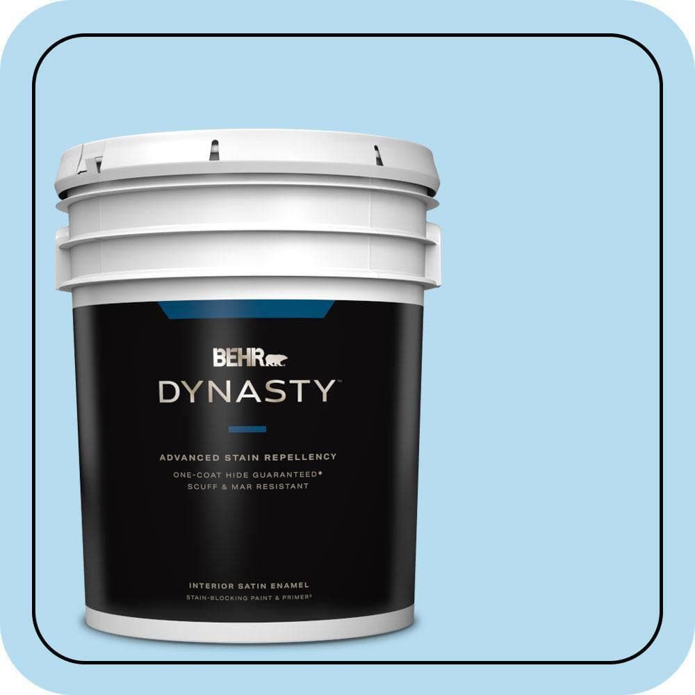 BEHR DYNASTY 5 gal. #P500-2 Seashore Dreams Satin Enamel Interior Stain-Blocking Paint and Primer