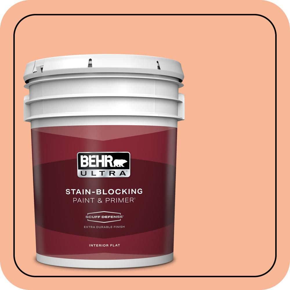 BEHR ULTRA 5 gal. #P190-3 Melon Sorbet Extra Durable Flat Interior Paint & Primer