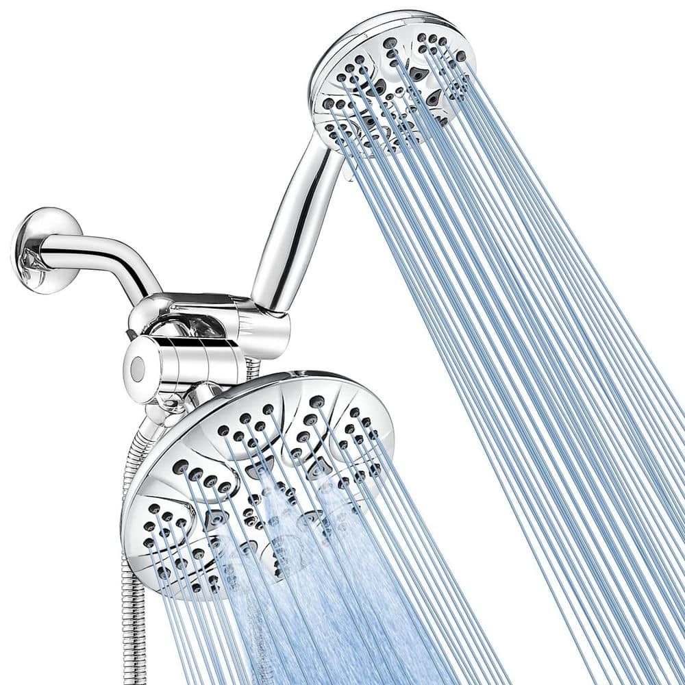 Wudkey 1-Piece Rain Shower Heads with Handheld Spray Combo Face 3-Way Dual Rain and Handheld Shower Head (1)