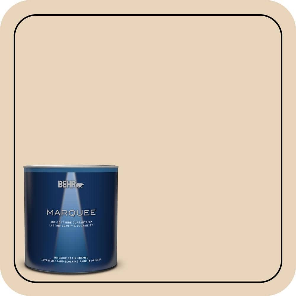 BEHR MARQUEE 1 qt. #S260-1A Cake Crumbs Satin Enamel Interior Paint & Primer