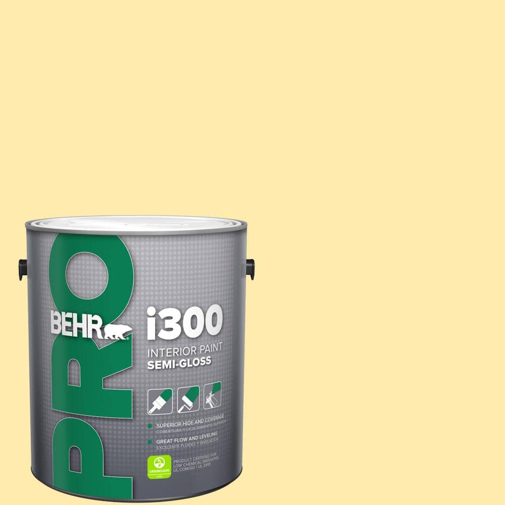 BEHR PRO 1 gal. #370A-2 Pale Daffodil Semi-Gloss Interior Paint (1)