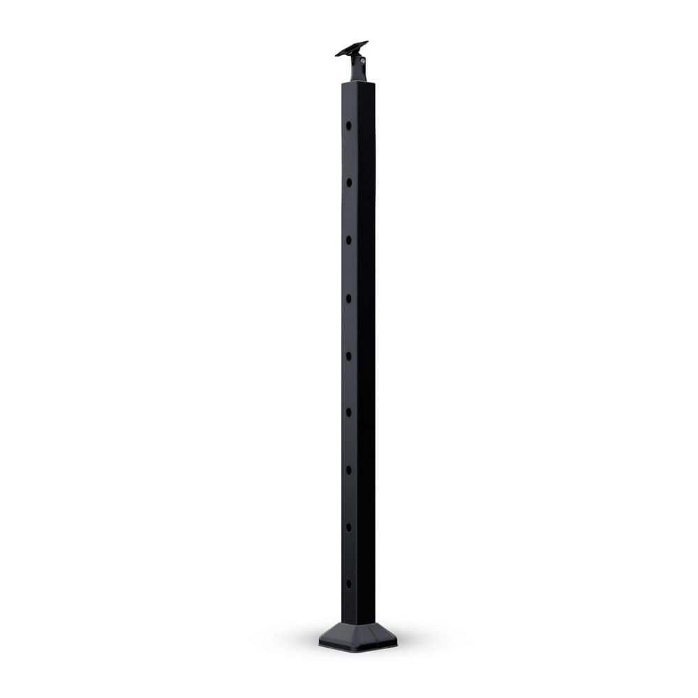 ALEKO 36 in. Black Steel Stair Cable Railing Post (1)