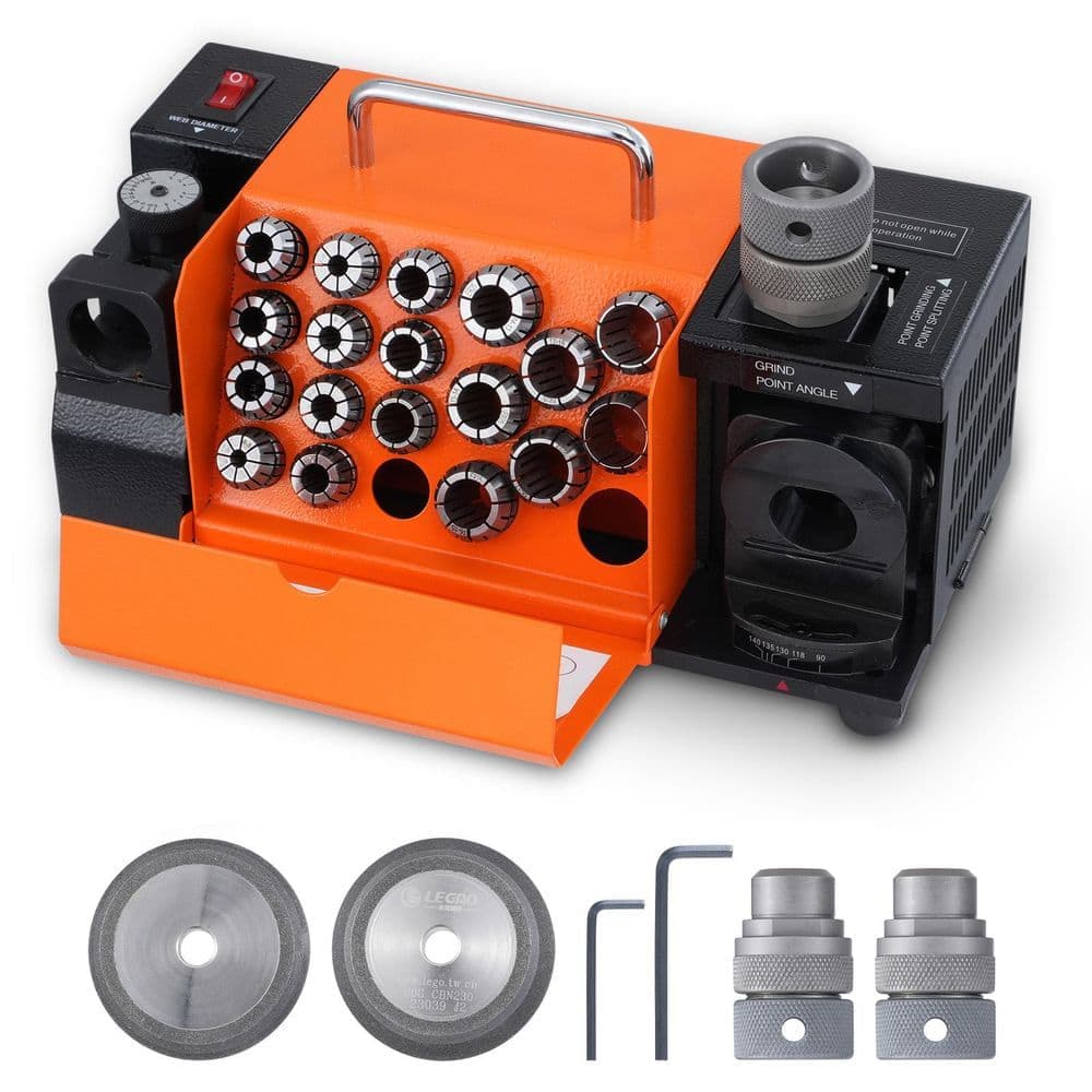 SKYSHALO Drill Bits Sharpener, 3-20 mm Portable End Mill Grinder Sharpener, Lip Relief Angle 95° - 135° Adjustable Drill Bits