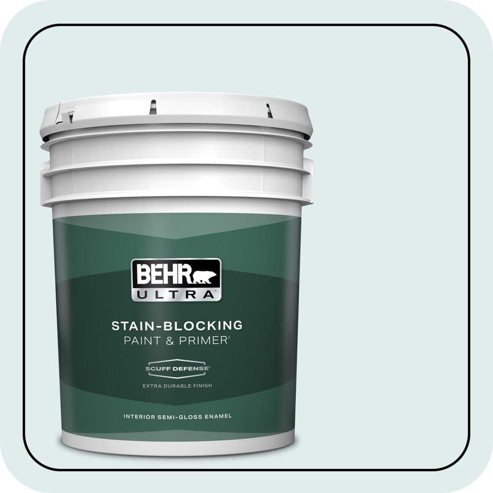 BEHR ULTRA 5 gal. #500E-1 Cumulus Extra Durable Semi-Gloss Enamel Interior Paint & Primer