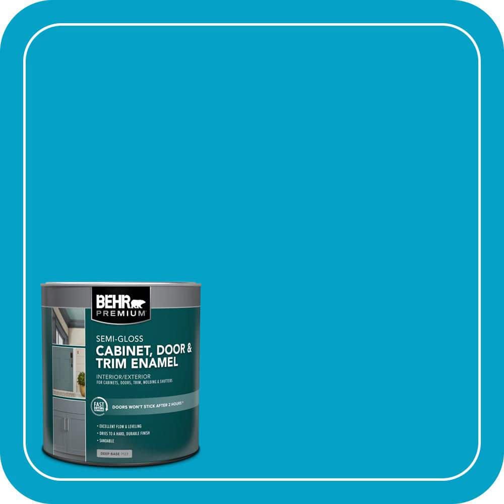 BEHR PREMIUM 1 qt. #AE-44 Electron Blue Semi-Gloss Enamel Interior/Exterior Cabinet, Door & Trim Paint