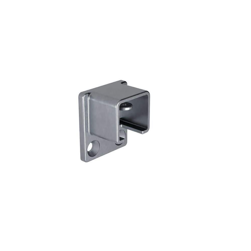 PEAK MountainView 4 in. x 2 in. Glass Deck Railing Gray Brushed Stainless Steel Stair Rail Bracket (1)