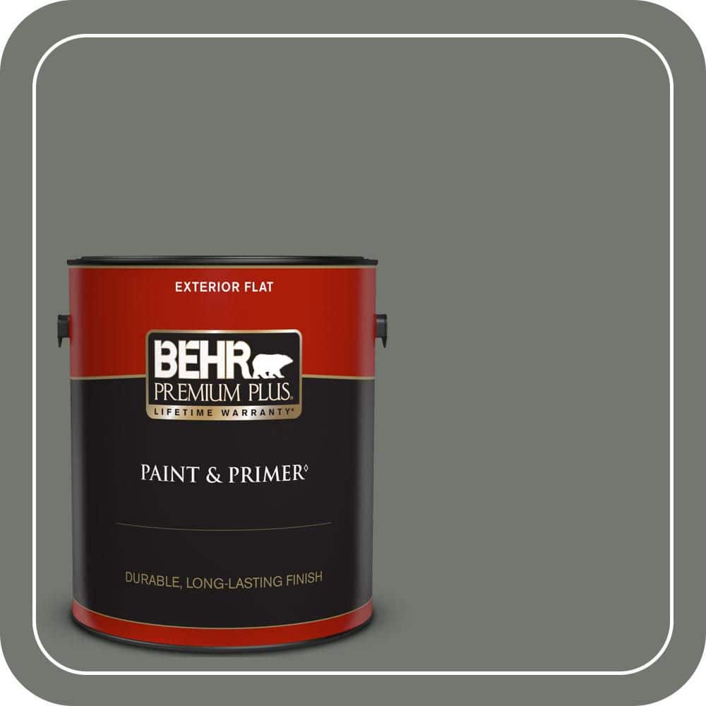 BEHR PREMIUM PLUS 1 gal. #T17-13 In the Woods Flat Exterior Paint & Primer