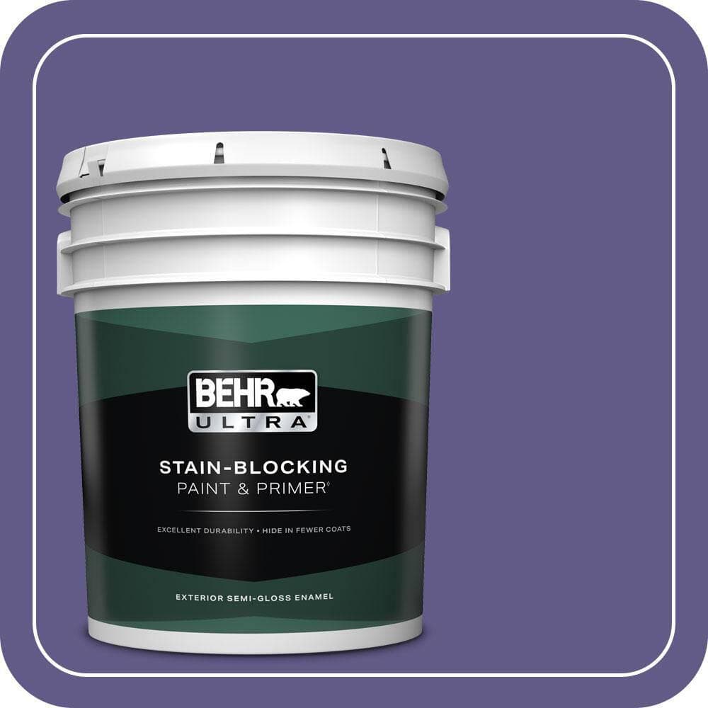 BEHR ULTRA 5 gal. #S-G-640 Purple Balloon Semi-Gloss Enamel Exterior Paint & Primer