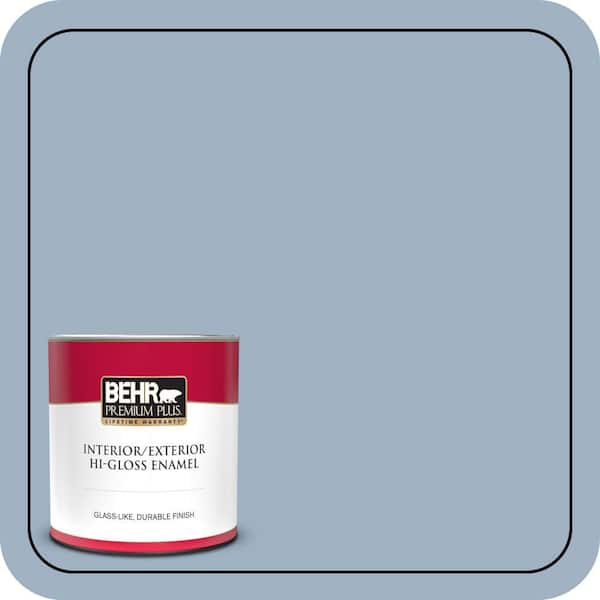 BEHR PREMIUM PLUS 1 qt. #S520-3 Perfect Landing Hi-Gloss Enamel Interior/Exterior Paint & Primer (2)