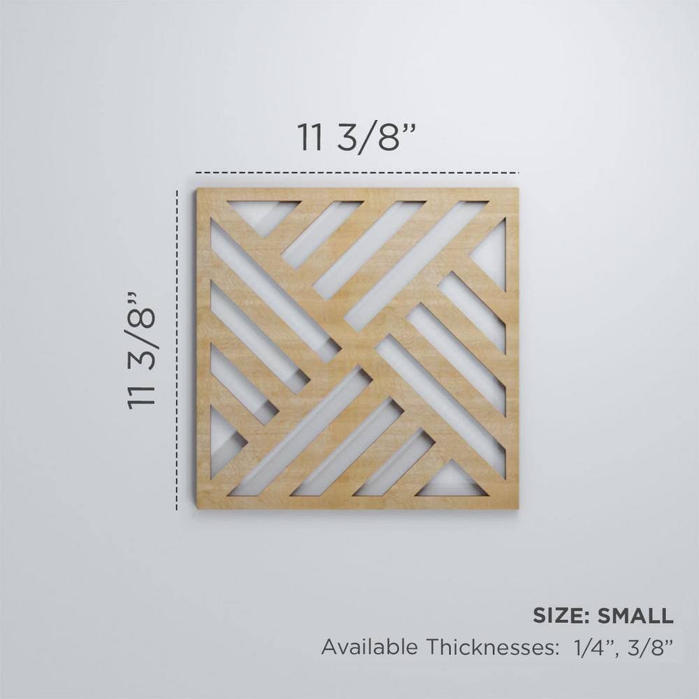 Ekena Millwork 11-3/8" x 11-3/8" x 1/4" Small Allen Decorative Fretwork Wood Wall Panels, Birch (50-Pack) (2)
