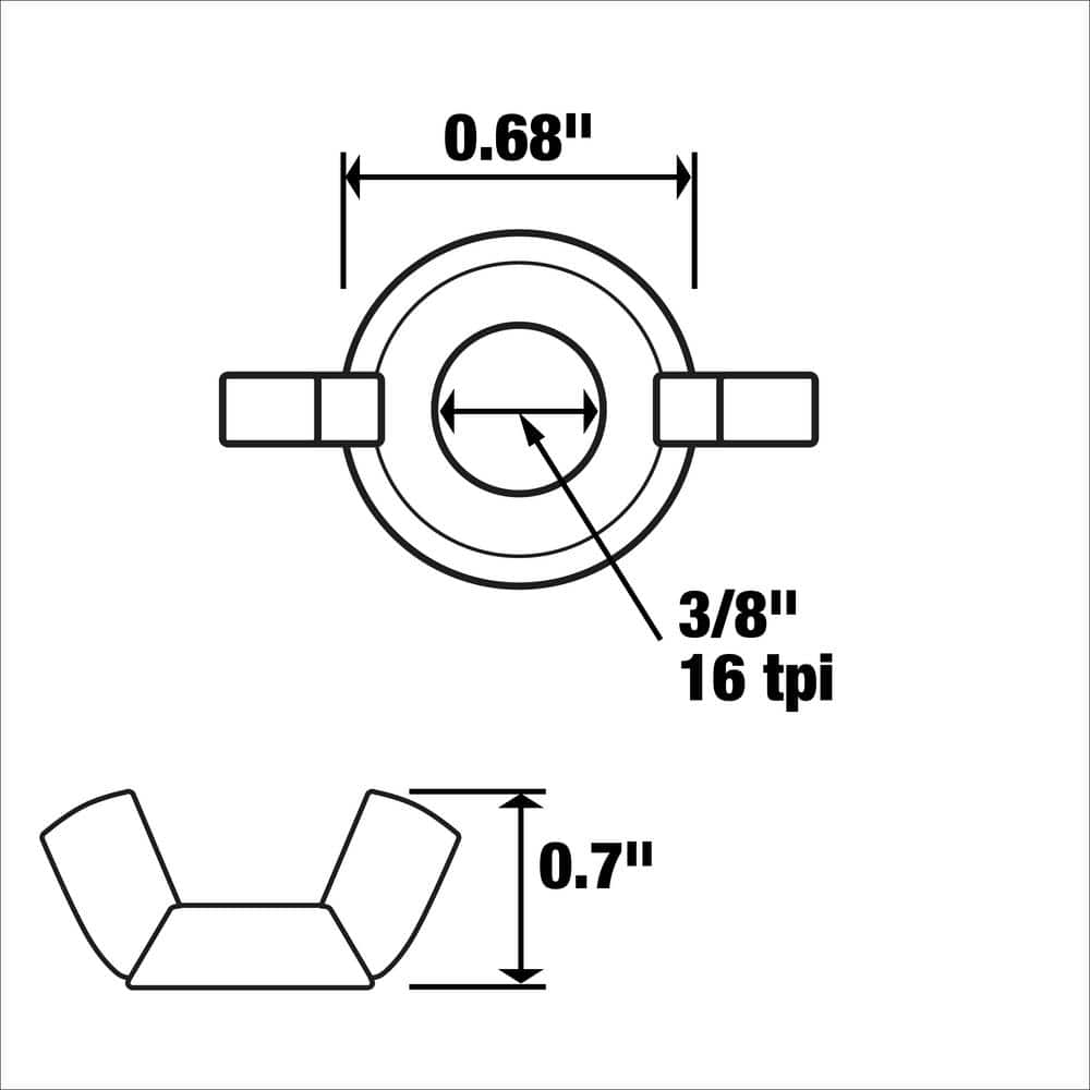 Everbilt 3/8 in.-16 Zinc Plated Wing Nut (3-Pack) (4)