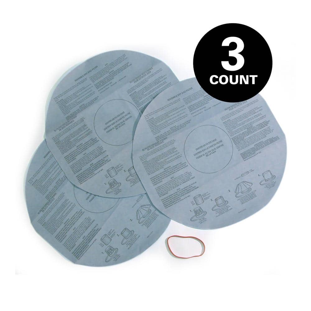 MULTI FIT Replacement Dry Pick-Up Only Wet Dry Vac Disc Filters with Band for Select Shop-Vac Brand Shop Vacuums (3-Pack) VF2002