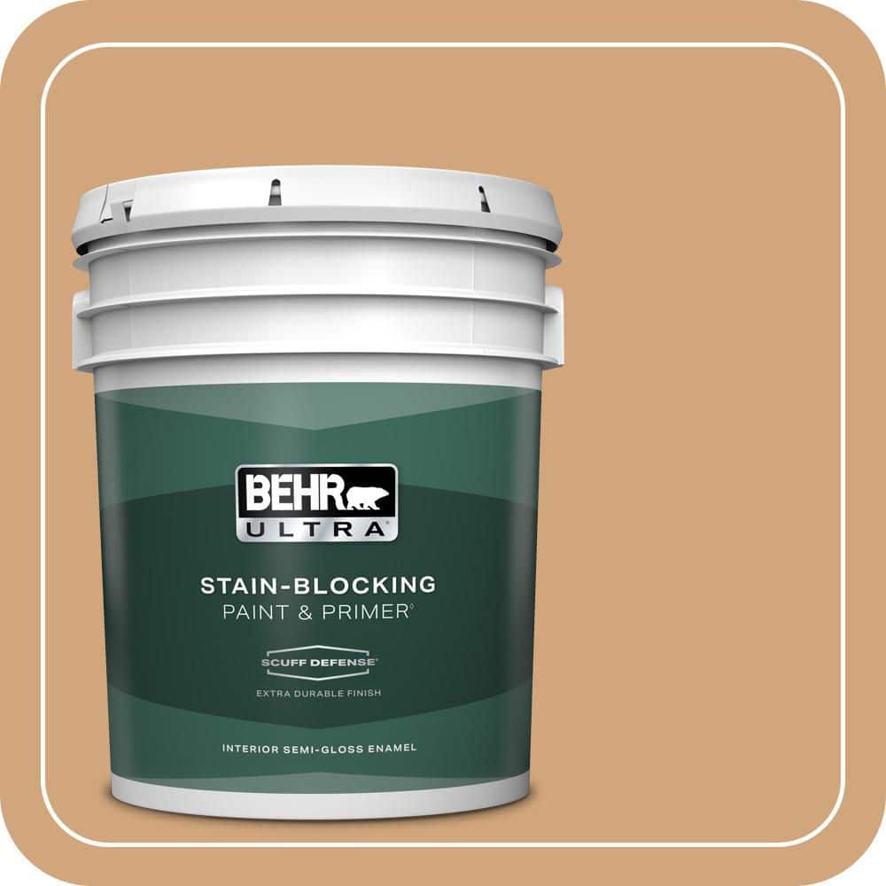 BEHR ULTRA 5 gal. #MQ2-07 City Sunrise Extra Durable Semi-Gloss Enamel Interior Paint & Primer