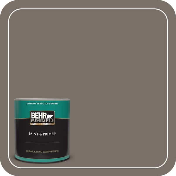 BEHR PREMIUM PLUS 1 qt. #N200-6 Kindling Semi-Gloss Enamel Exterior Paint & Primer (2)