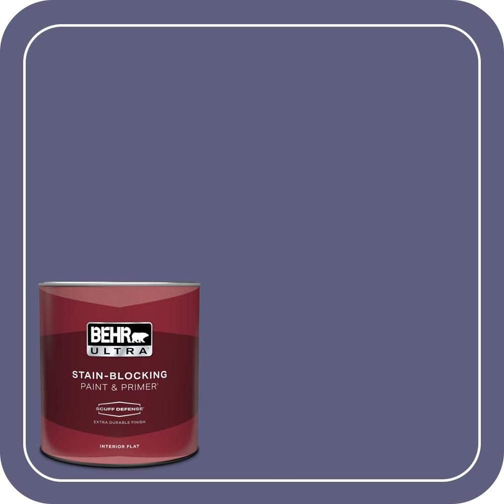 BEHR ULTRA 1 qt. #M550-7 Strong Iris Extra Durable Flat Interior Paint & Primer