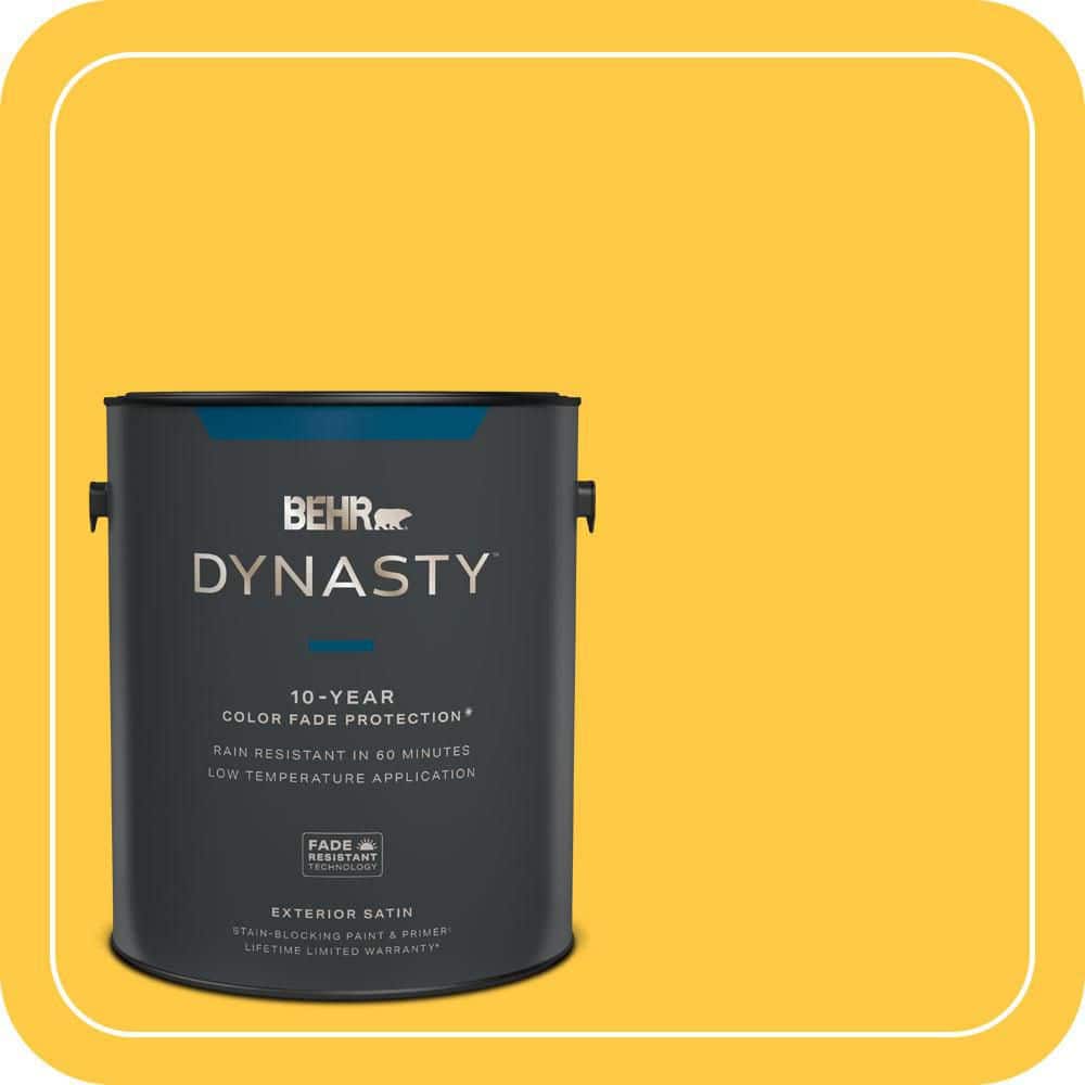 BEHR DYNASTY 1 gal. #P290-6 English Daisy Satin Enamel Exterior Stain-Blocking Paint & Primer