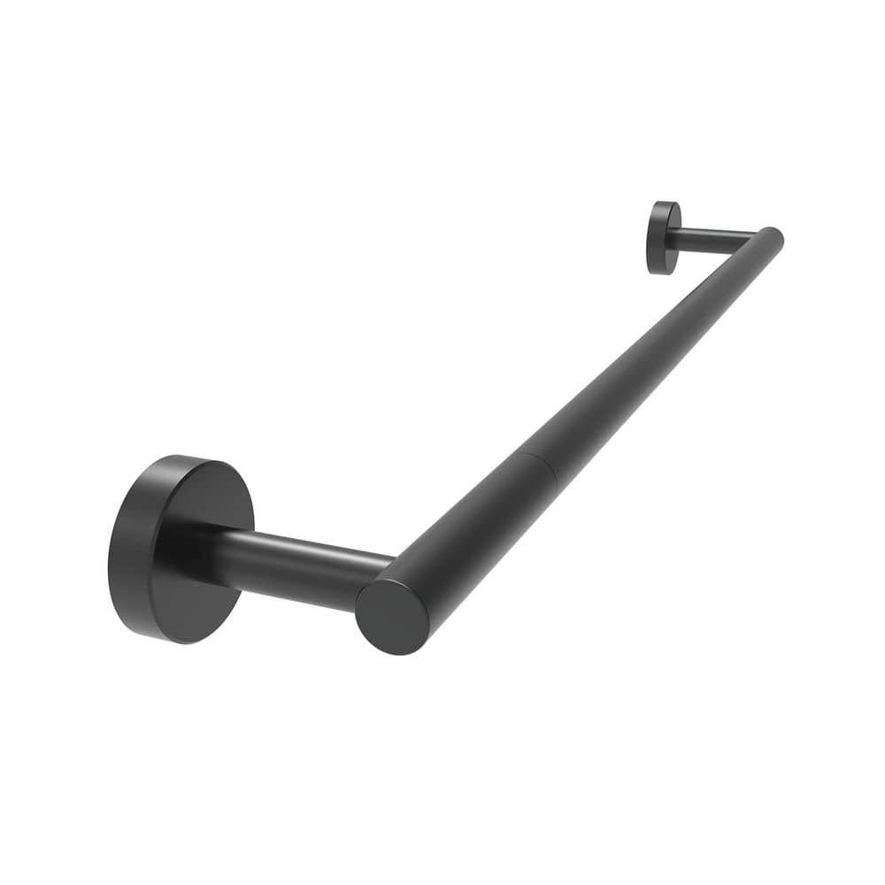KHKFY Stainless Steel Towel Bar 24 In Center Rail Matte Black Wall Mount 26 In Total Length Towel Rack Durable (1)