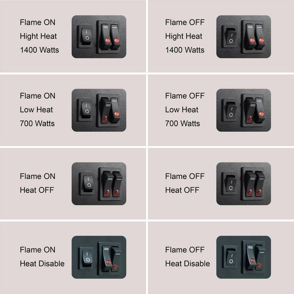 Kadehome 14.2 in. W 400 sq. ft. 3-Sided 3D Flame Electric Stove in Black (2)