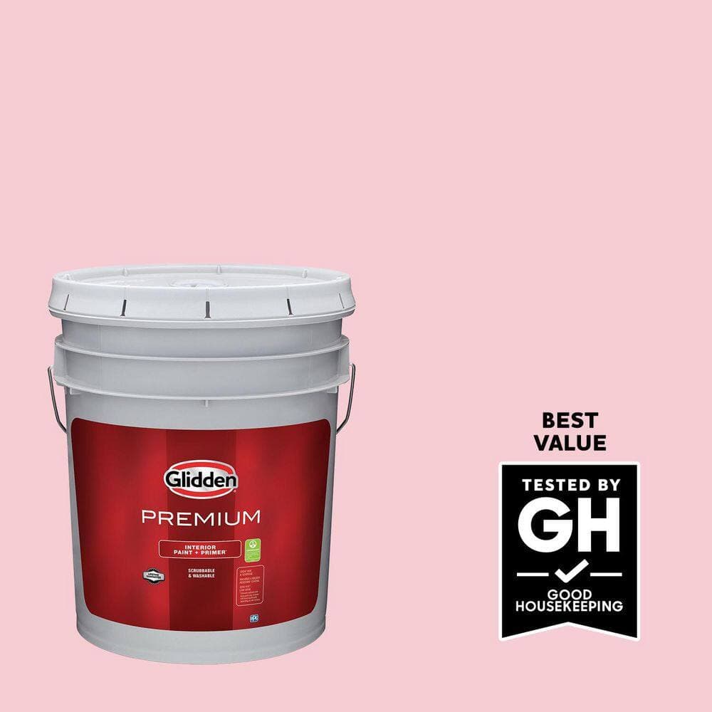 Glidden Premium 5 gal. PPG1184-2 Pleasing Pink Flat Interior Latex Paint