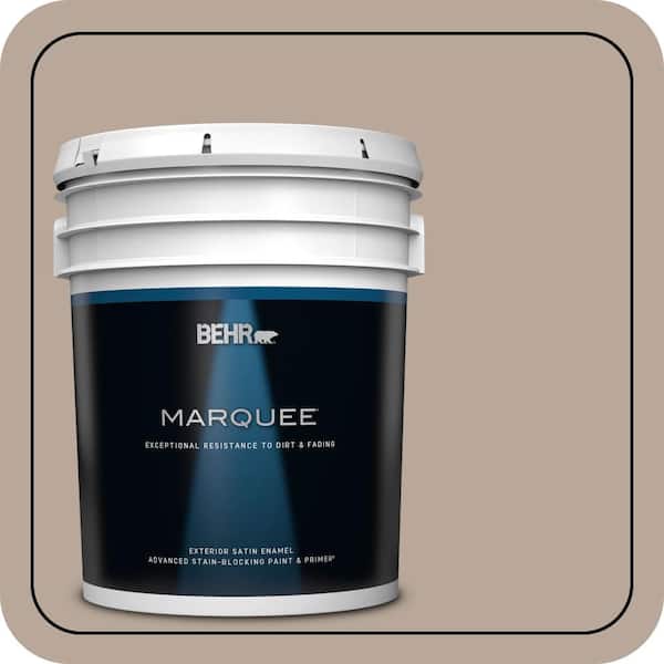 BEHR MARQUEE 5 gal. #PPU5-14 Mesa Taupe Satin Enamel Exterior Paint & Primer (2)