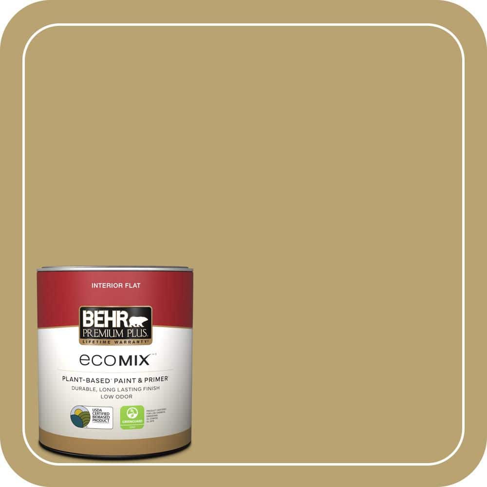 BEHR PREMIUM PLUS 1 qt. Home Decorators #HDC-AC-16 Cumin Flat EcoMix Plant-Based Interior Paint & Primer (1)