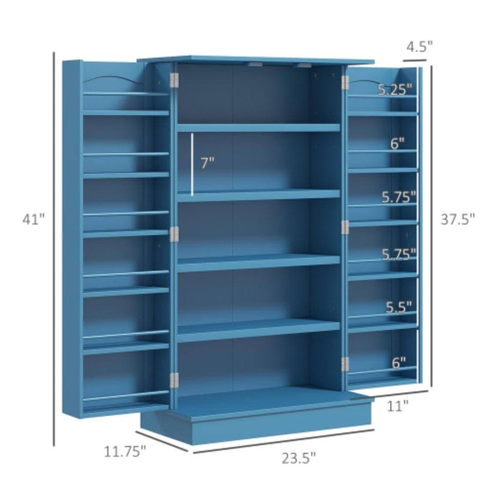 Unbranded 23.6 in. W x 11.8 in. D x 40.9 in. H Bathroom Blue Linen Cabinet (2)