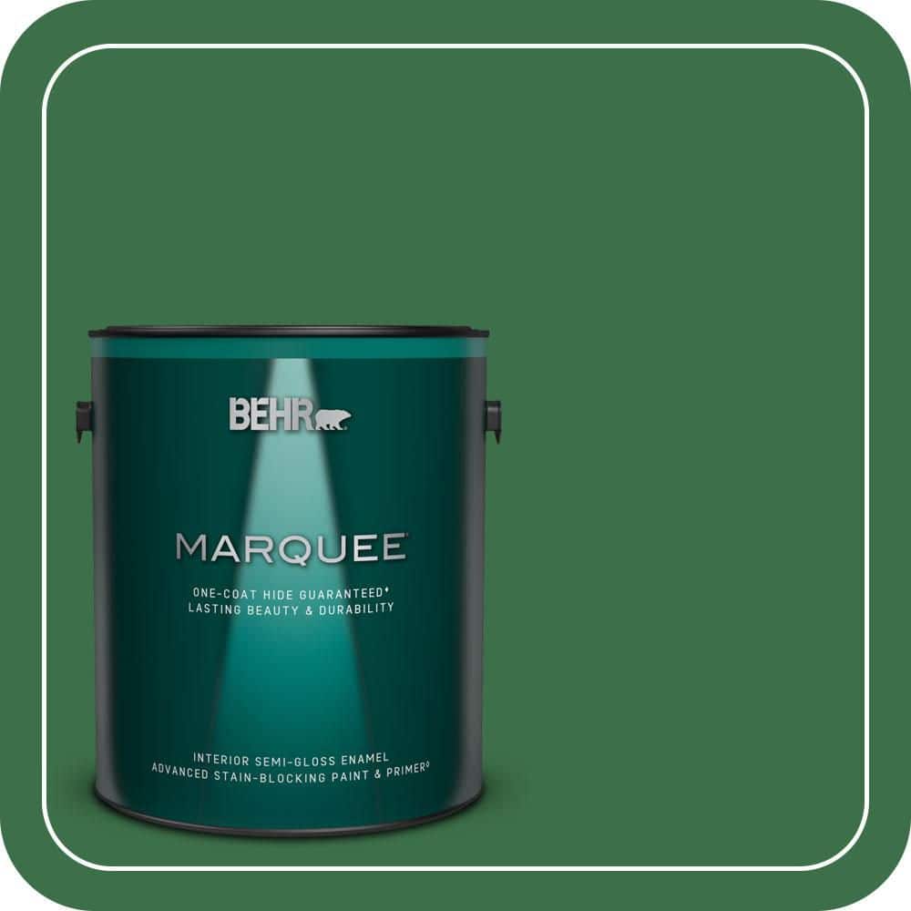 BEHR MARQUEE 1 gal. #S-H-450 Parsley Sprig Semi-Gloss Enamel Interior Paint & Primer
