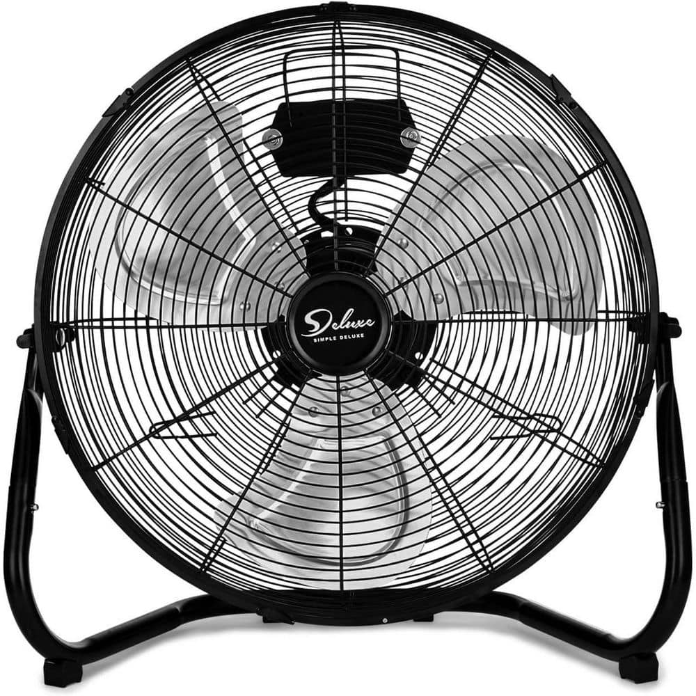 Tidoin 18 in. 3-Speed Metal High Velocity Heavy Duty Floor Fan in Black (1)