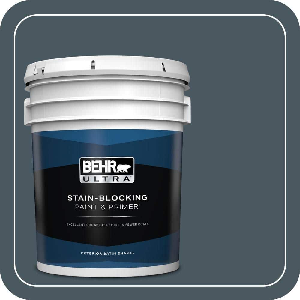 BEHR ULTRA 5 gal. #S470-7 Undersea Satin Enamel Exterior Paint & Primer