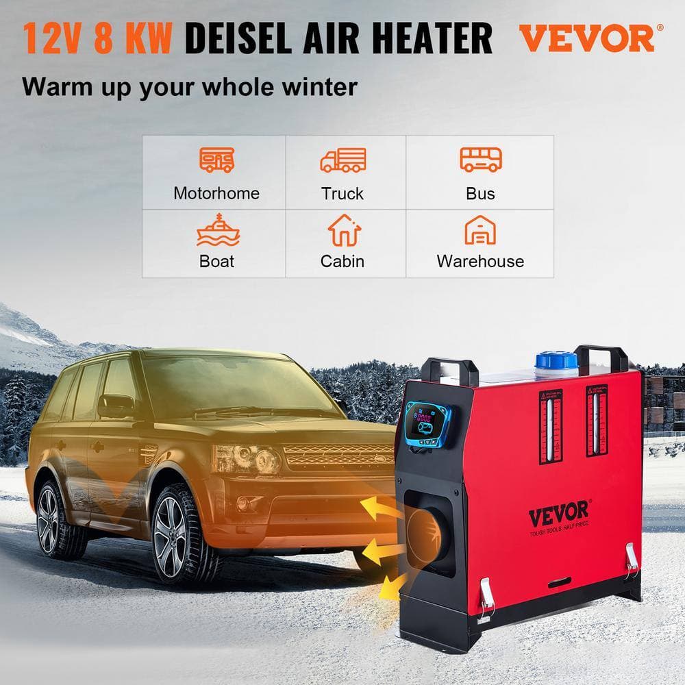VEVOR 27297 BTU Diesel Parking Heater 12-Volt 8,000 Watt Diesel Air Heater Muffler with LCD Switch Diesel Heater (2)
