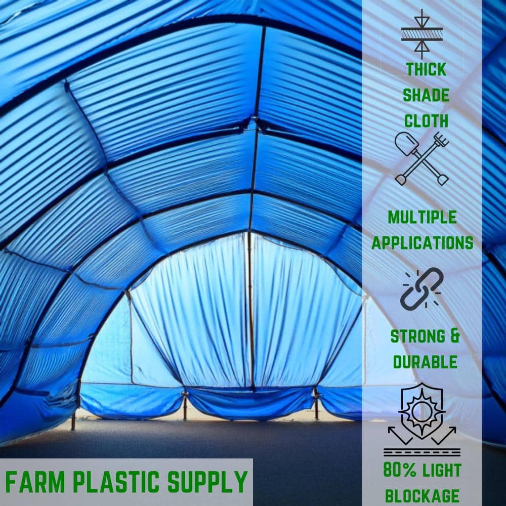 Unbranded 5.5 ft x 10 ft Blue Shade Cloth 80% Light Block Mesh Privacy Screen 1 Roll (2)