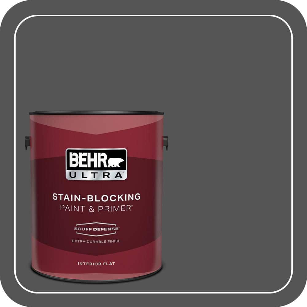 BEHR ULTRA 1 gal. #PPU25-01 Carbon Copy Extra Durable Flat Interior Paint & Primer (1)