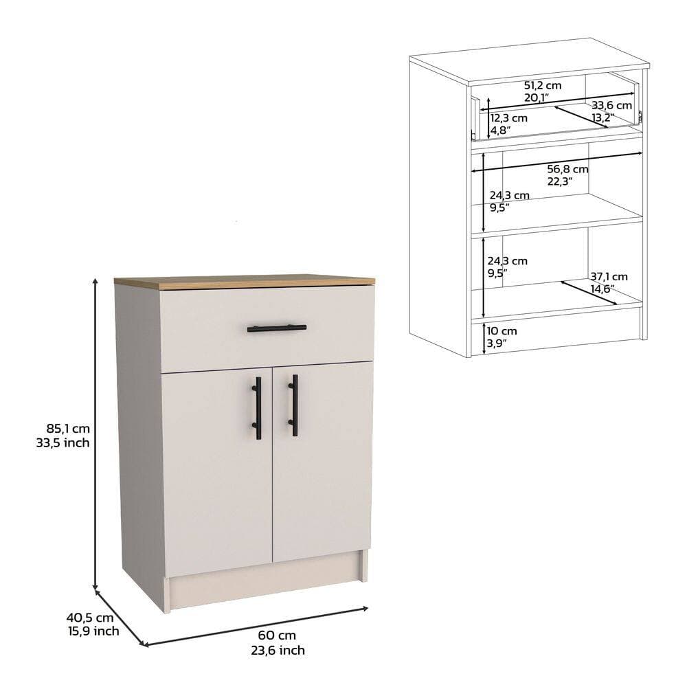 Tahanbath 23.60 in. W x 15.90 in. D x 33.50 in. H Wood Freestanding Linen Cabinet with 1-Drawer and 2-Shelves in Multicolor (3)
