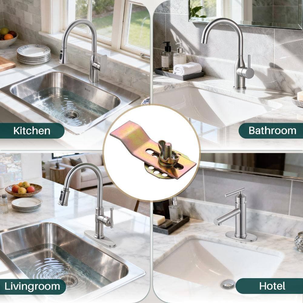 ALEASHA 25-Pack Heavy Duty Undermount Sink Clips, Metal Sink Mounting Hardware in Bronze (2)