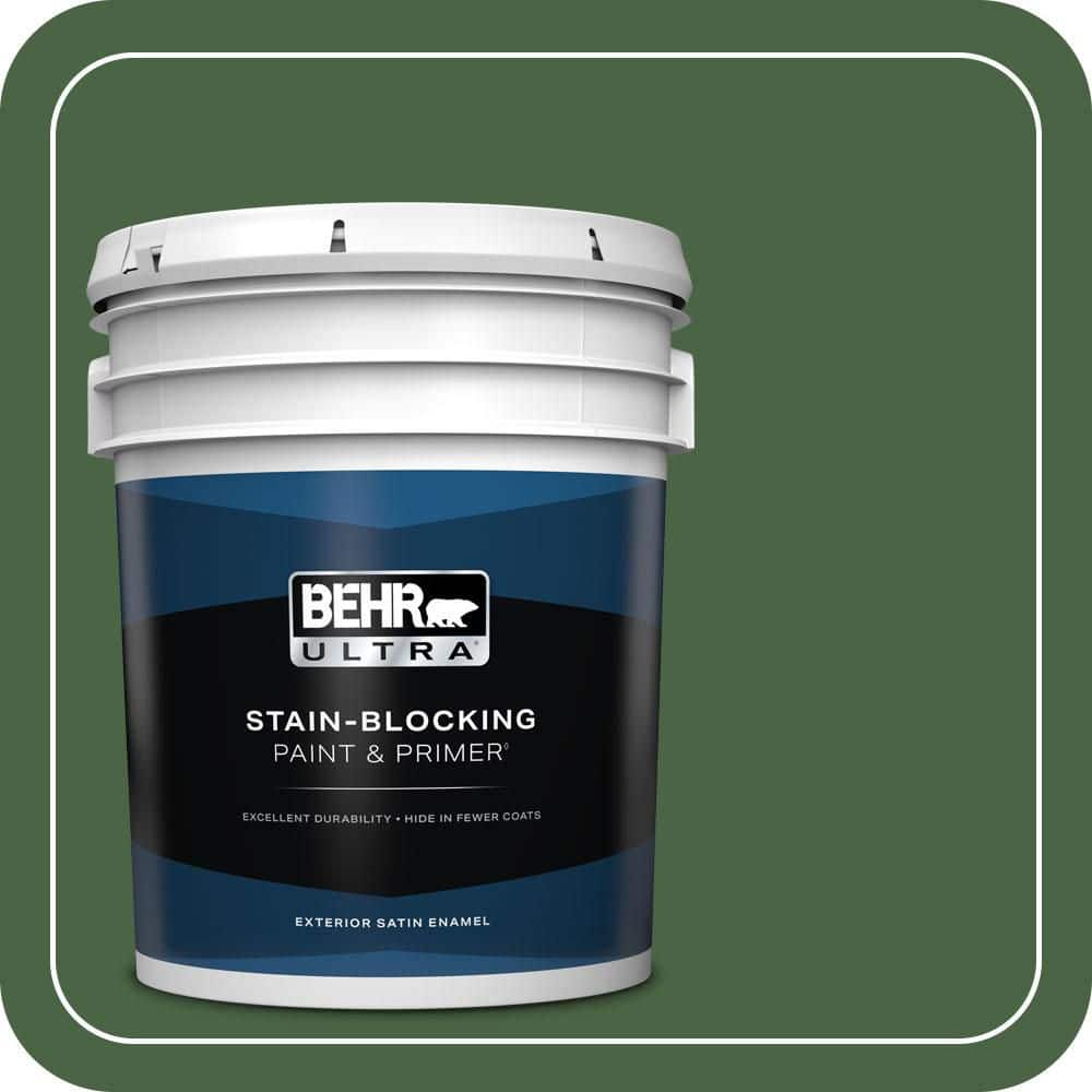 BEHR ULTRA 5 gal. #S400-7 Deep Viridian Satin Enamel Exterior Paint & Primer