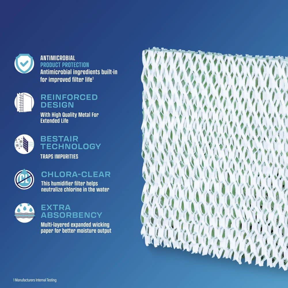 BestAir 5.25 in. x 6.5 in. x .625 in. Honeywell Humidifier Replacement Paper Wick Filter (2 Filters) (2)