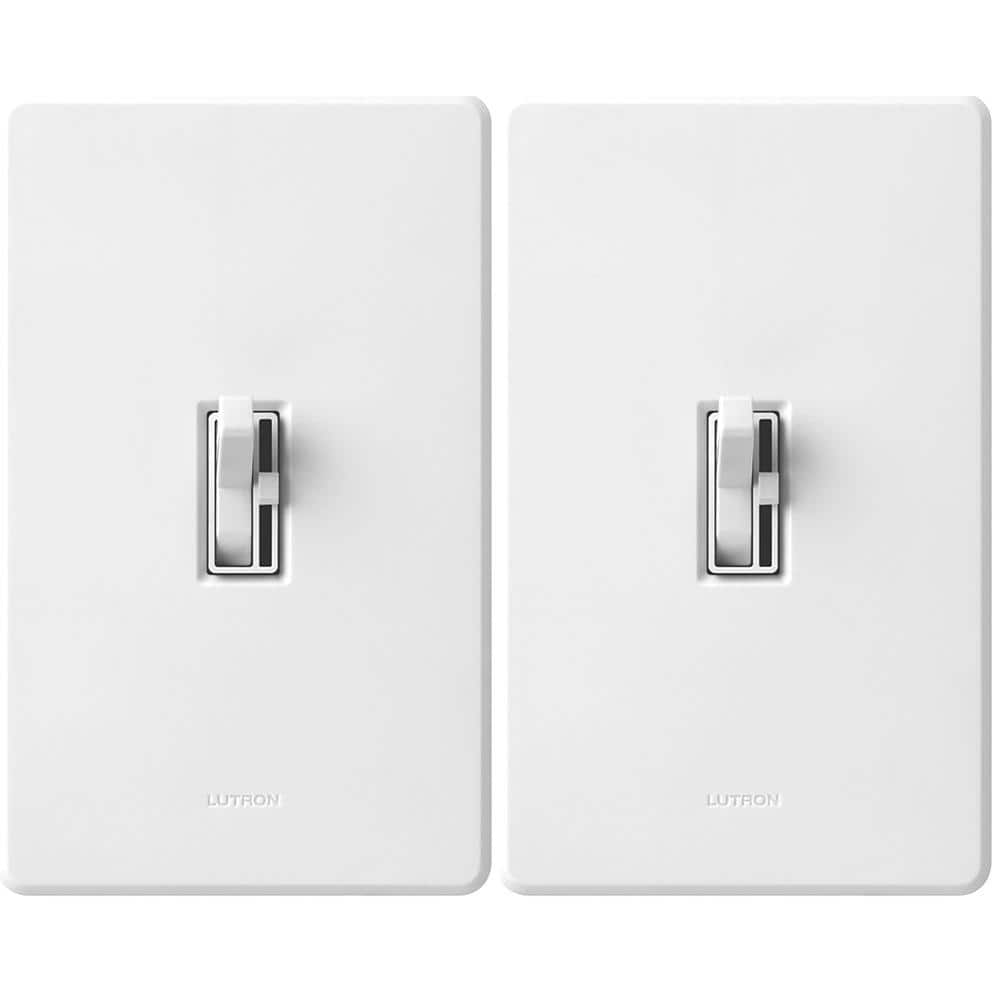 Lutron Toggler LED+ Dimmer Switch w/Wallplate for Dimmable LED Bulbs, 150W/Single-Pole or 3-Way, (TGCL--WHW)