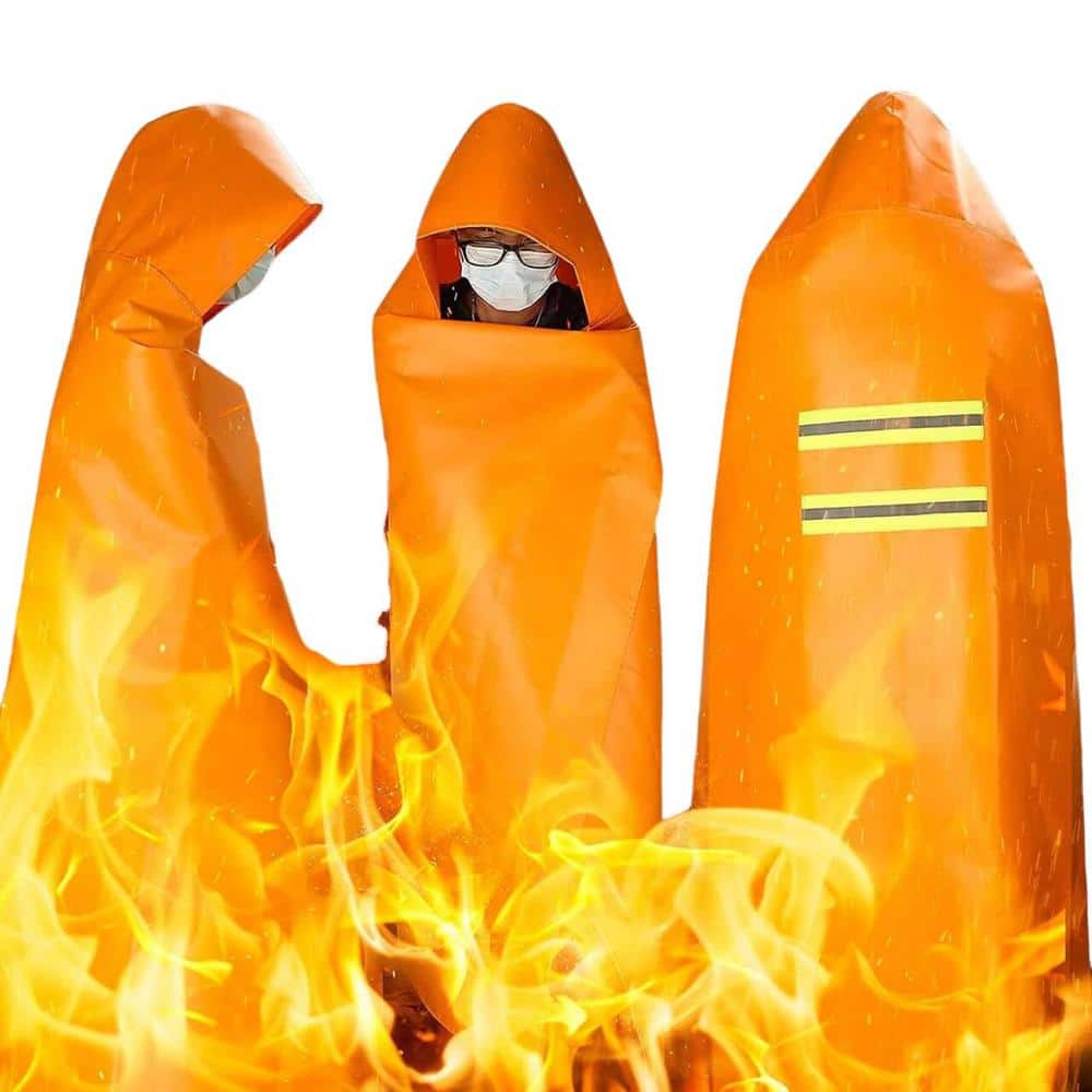 Angel Sar 1-Pack 63 in. x 56 in. Kid Fireproof Cloak, Extra Big Fireproof Fiber Cape Used as A Fire Blanket, Head Protection (2)