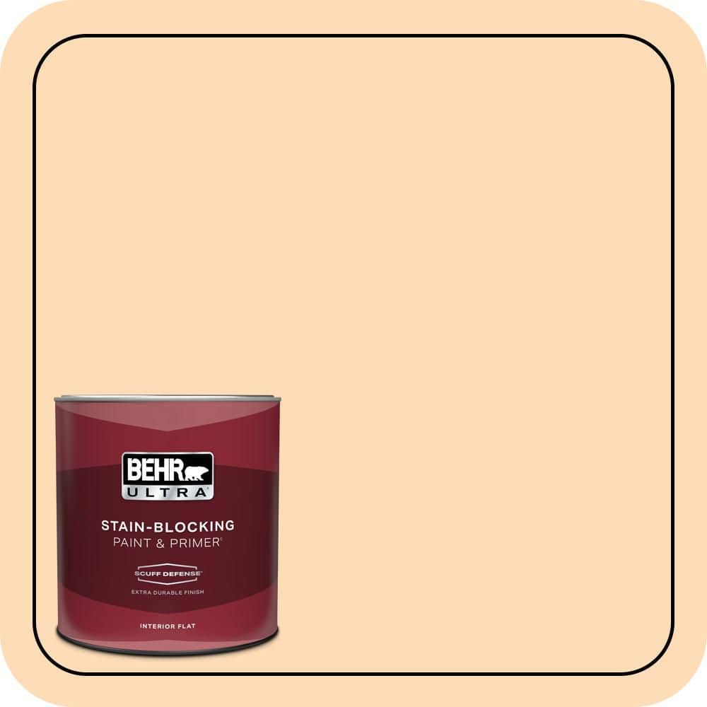 BEHR ULTRA 1 qt. #P220-2 Peche Extra Durable Flat Interior Paint & Primer