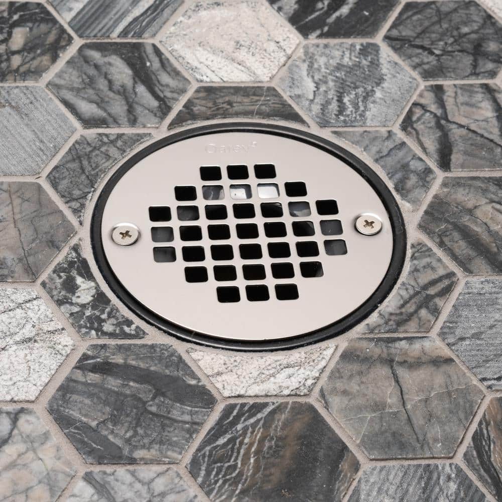 Oatey 4 in. Round Screw-In Stainless Steel Shower Drain Cover (3)