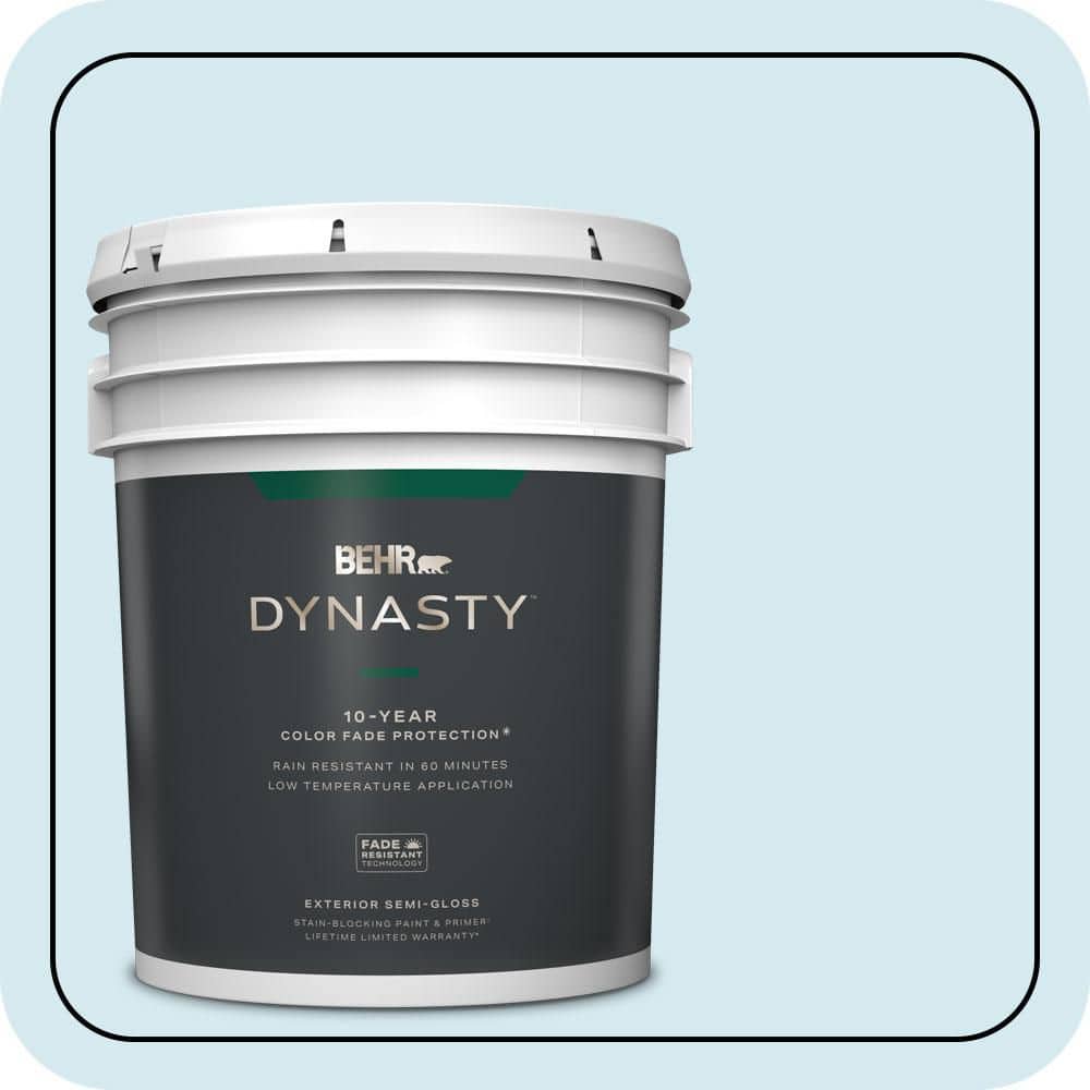 BEHR DYNASTY 5 gal. #530A-1 Snowdrop Semi-Gloss Exterior Stain-Blocking Paint & Primer
