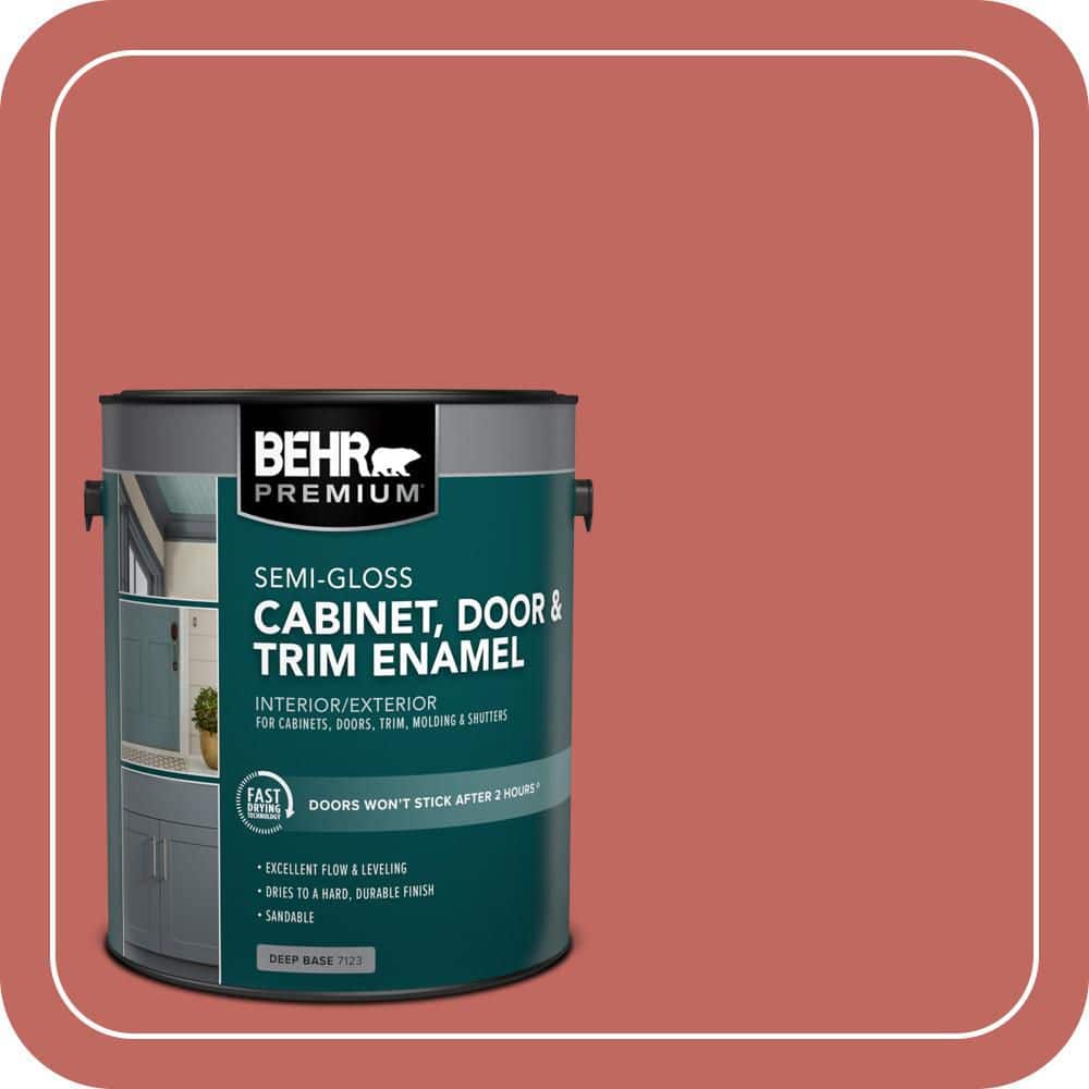 BEHR PREMIUM 1 gal. #HDC-CL-10 Tapestry Red Semi-Gloss Enamel Interior/Exterior Cabinet, Door & Trim Paint