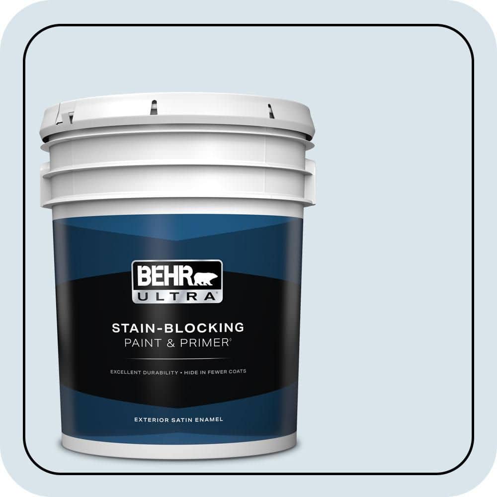 BEHR ULTRA 5 gal. #570C-1 Arctic Shadow Satin Enamel Exterior Paint & Primer