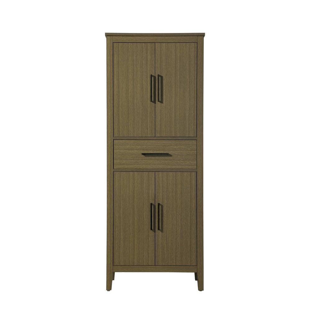 TIMELESS HOME 28 in. W x 18 in. D x 72 in. H Chestnut Brown Freestanding Linen Cabinet (1)