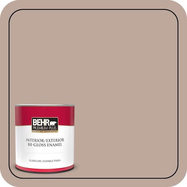 BEHR PREMIUM PLUS 1 qt. #PWL-88 Heavenly Cocoa Hi-Gloss Enamel Interior/Exterior Paint & Primer (2)