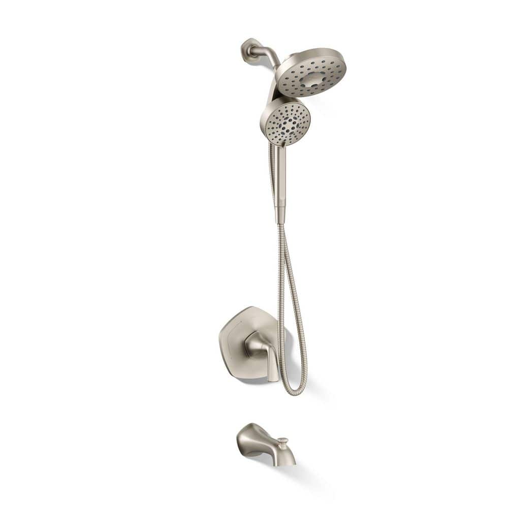 KOHLER Sundae Single Handle 1-Spray Tub and Shower Faucet 1.75 GPM in. Vibrant Brushed Nickel (Valve Included) (2)