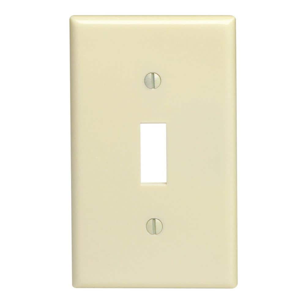 Leviton 1-Gang Ivory Toggle Plastic Standard Wall Plate (1-Pack) 86001-I