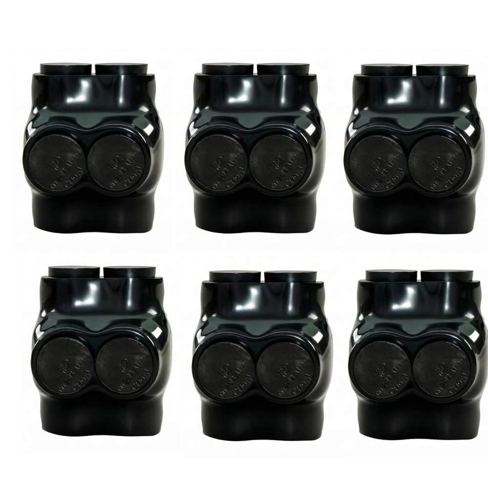 HIITIO 2 Port Insulated Multi Tap Connector 2-14 AWG Aluminum to Copper Wire Connectors, Electrical Cable Connectors, 6 Pack